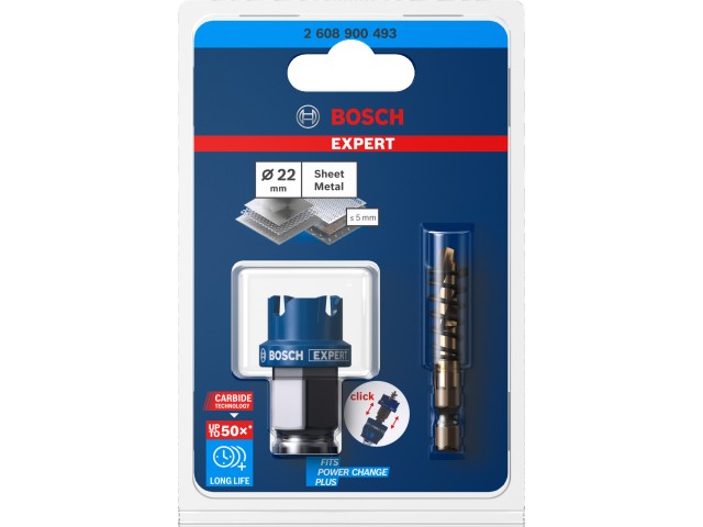 Žaga za izrezovanje lukenj Bosch EXPERT Sheet Metal, Dimenzije: 22x5mm, 2608900493